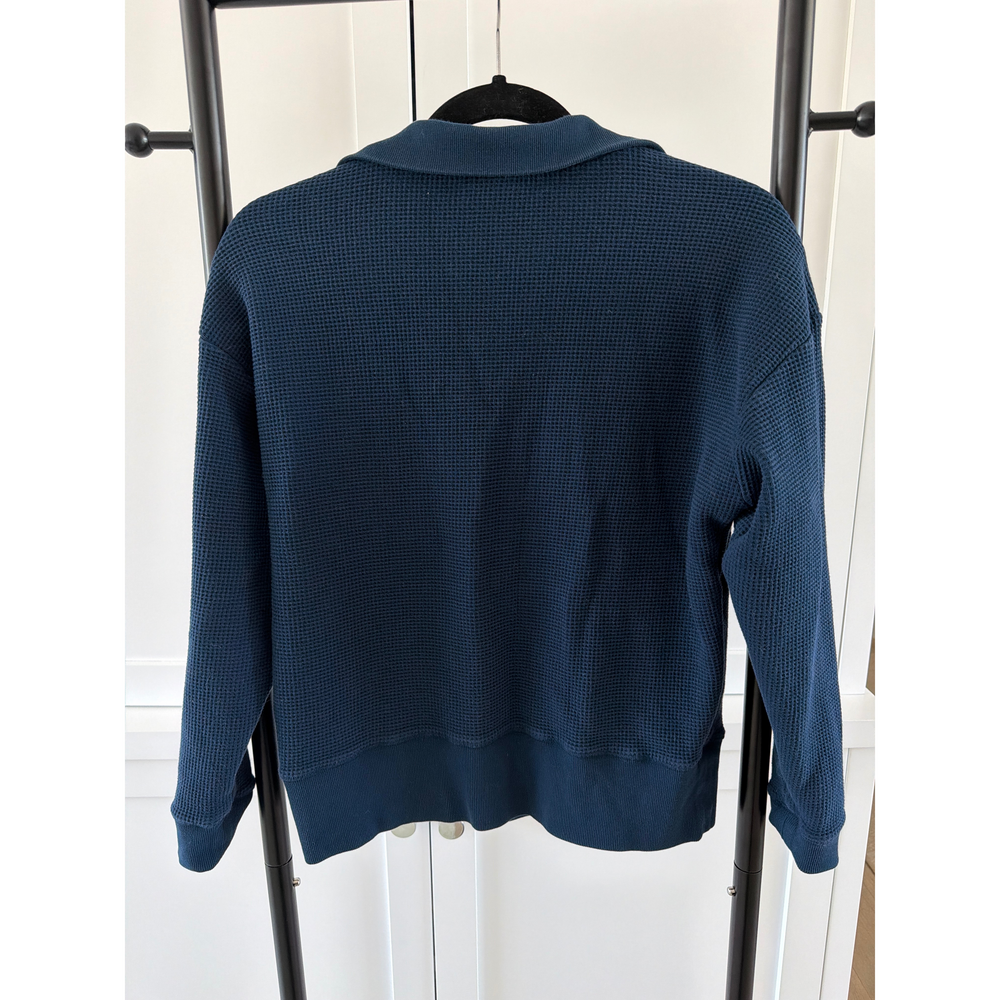 Negative Navy Blue Waffle Knit Longsleeve Top - Picture 2 of 3